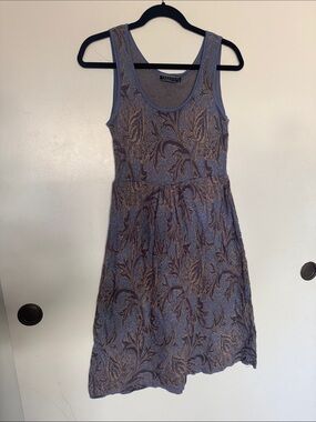 Peruvian Connection Blue Floral Jacquard Tank Dress